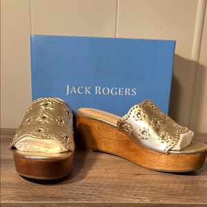 Jack Rogers Gold Women's Wedge Sandals